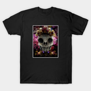 skull flowers design T-Shirt